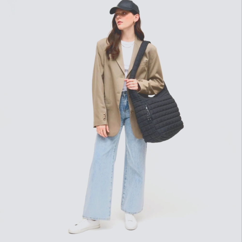 Urban Expressions Leda Nylon Hobo Bag Tik Toc Famous Viral College Essential NWT